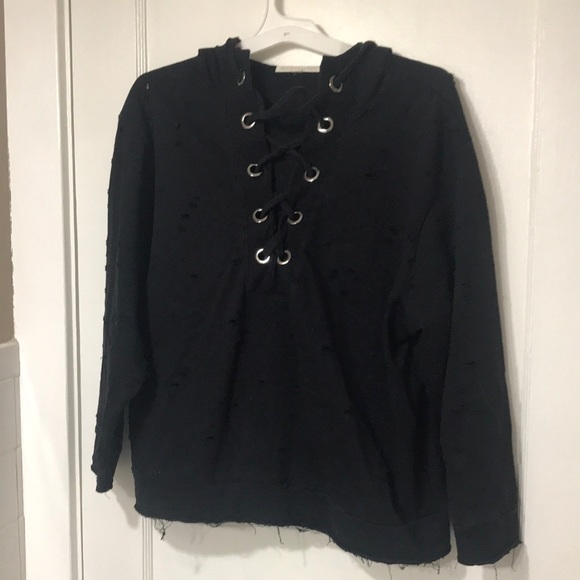 Hot & Delicious Tops - Hot and delicious black distressed shirt